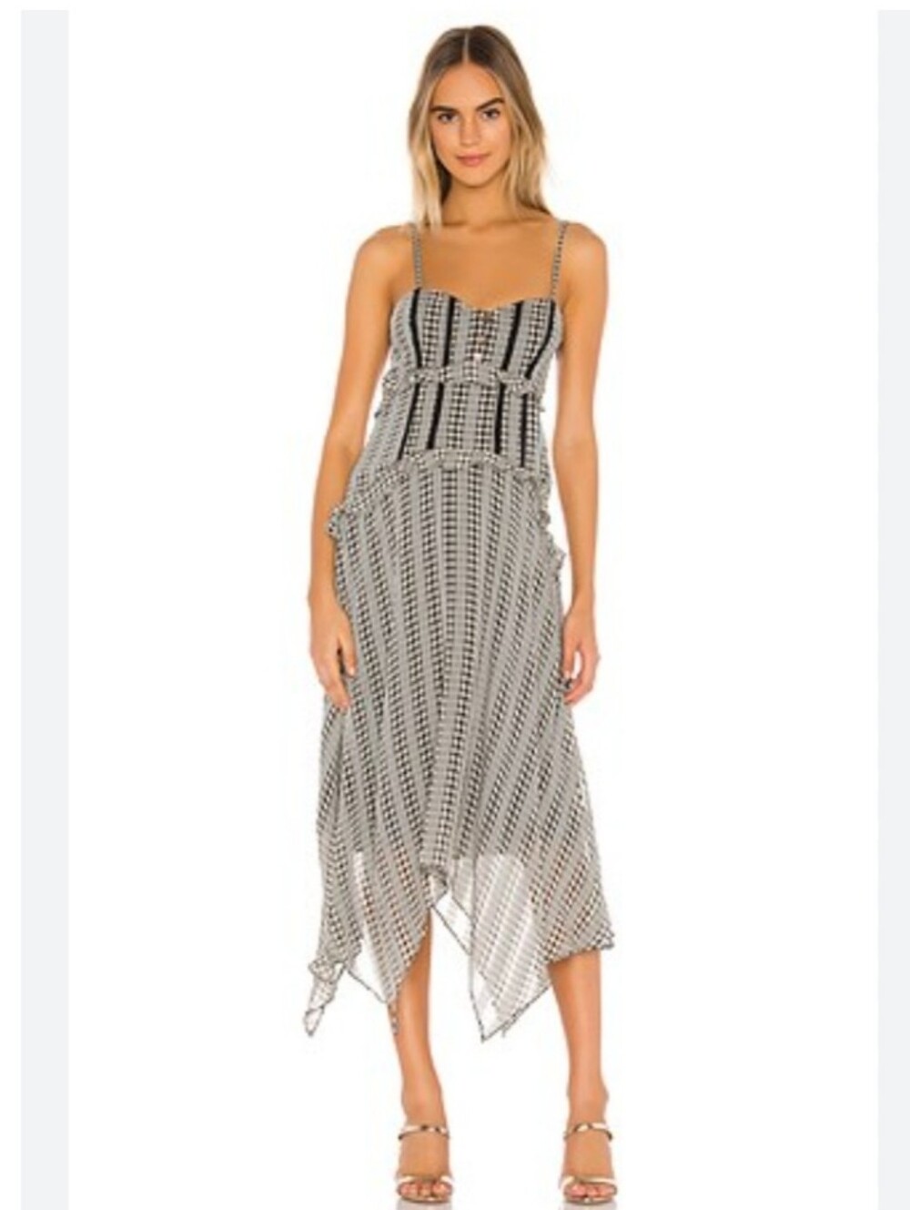 Revolve Tularosa Lenna Spaghetti Strap Patterned Midi Dress Size M